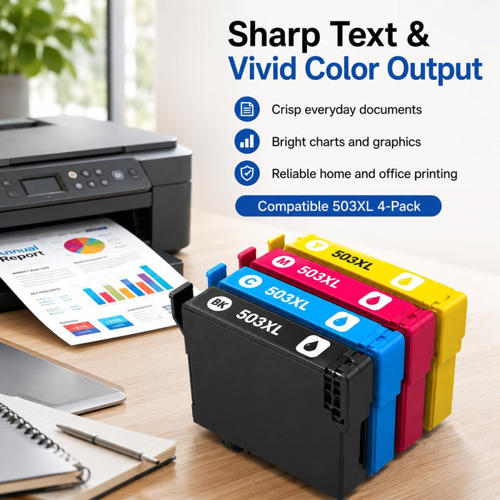 TAVICE 4X 503XL Ink Cartridges Compatible with Epson XP-5200 WF-2960 XP5200 WF2960 - Battery Mate