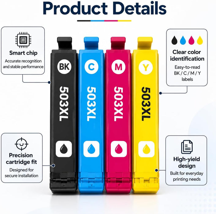 TAVICE 4X 503XL Ink Cartridges Compatible with Epson XP-5200 WF-2960 XP5200 WF2960 - Battery Mate