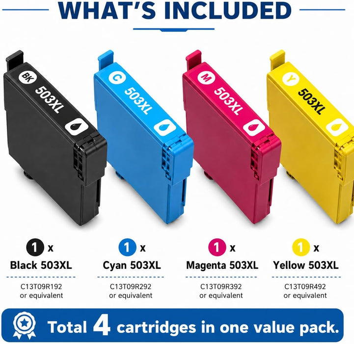 TAVICE 4X 503XL Ink Cartridges Compatible with Epson XP-5200 WF-2960 XP5200 WF2960 - Battery Mate