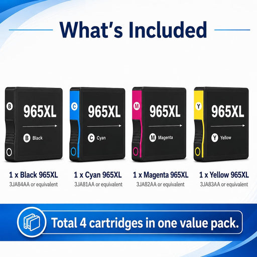 TAVICE 4X 965XL Ink Cartridges Compatible with HP OfficeJet Pro 9010e 9012e 9016 9020e 9026 9028 - Battery Mate