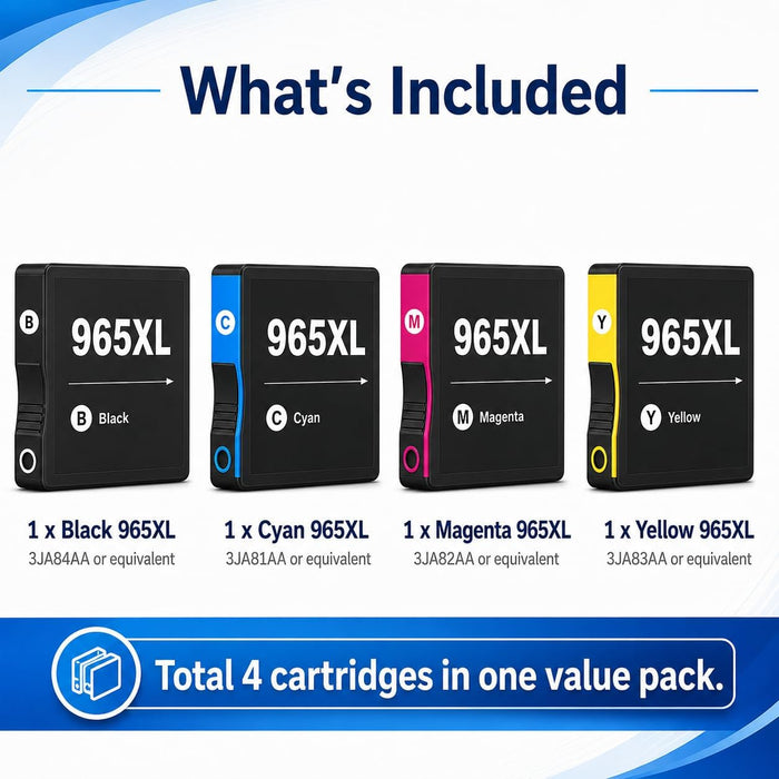 TAVICE 4X 965XL Ink Cartridges Compatible with HP OfficeJet Pro 9010e 9012e 9016 9020e 9026 9028 - Battery Mate