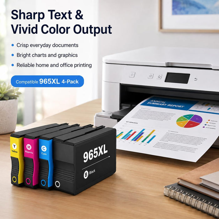 TAVICE 4X 965XL Ink Cartridges Compatible with HP OfficeJet Pro 9010e 9012e 9016 9020e 9026 9028 - Battery Mate