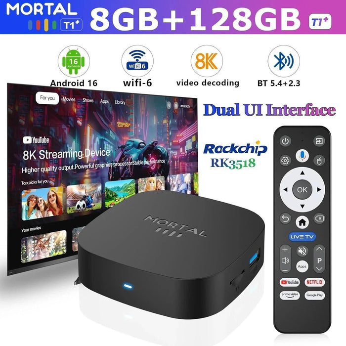 Tavice Android TV Box - 5G WiFi, 8K Ultra HD Streaming Media Player, Quad - Core, HDMI Output - Battery Mate