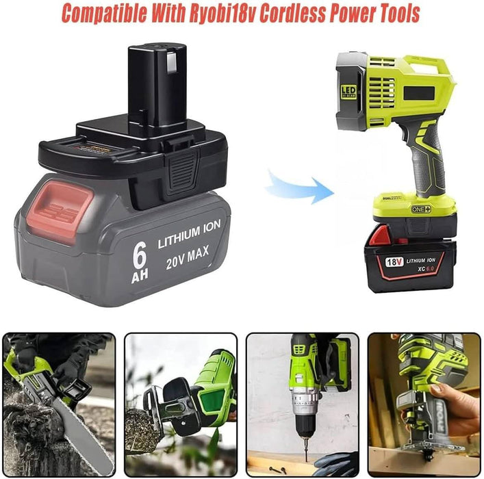 TAVICE Battery Adapter BPS18RL Compatible with Black+Decker, Porter Cable & Stanley 20V Batteries to Ryobi 18V ONE+ Tools Converter Adapter (Battery Not Included) - Battery Mate
