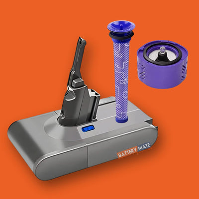 Tavice Battery Compatible with Dyson Compatible V8 Vacuum Battery + Pre Filter + Post Filter Combo - Battery Mate
