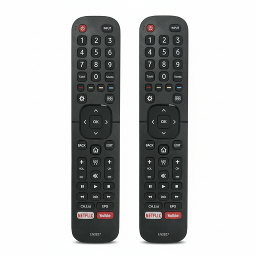 Tavice Compatible Hisense EN2B27 TV Remote Control Replacement – 2 Pack (EN - 2B27 / RC3394402/01 / 3139 238) - Battery Mate