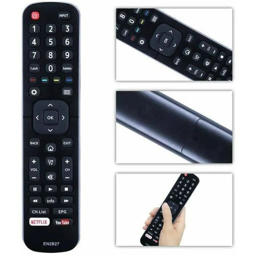 Tavice Compatible Hisense EN2B27 TV Remote Control Replacement – 2 Pack (EN - 2B27 / RC3394402/01 / 3139 238) - Battery Mate