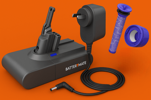 Tavice Dyson V8 Battery & Charger Kit – Compatible with SV10/SV25 – Fast - Charge Power + Washable Pre/Post Filters - Battery Mate