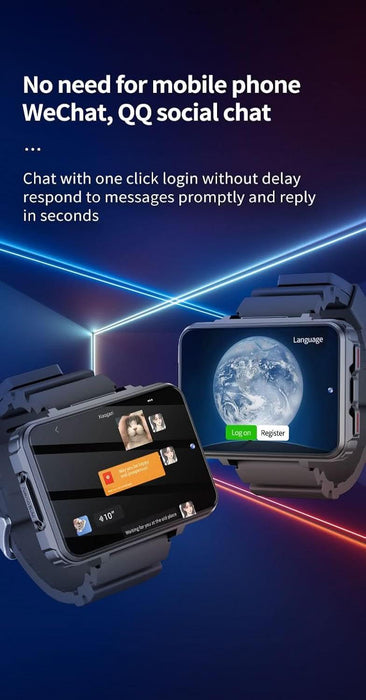 Tavice Helio Smart Watch with Sim Card, 2.4" Screen, GPS, Dual Camera, WiFi, Pedometer, 4G, Google Play Store - Battery Mate