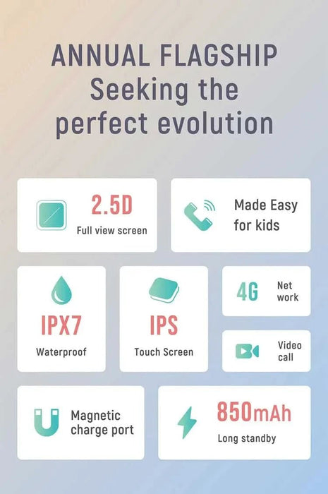 Tavice Kids 4G Smartwatch - Waterproof with GPS Tracker, SIM, Voice & Video Call, Camera, SOS Emergency Call & Educational Games (BLUE) - Battery Mate