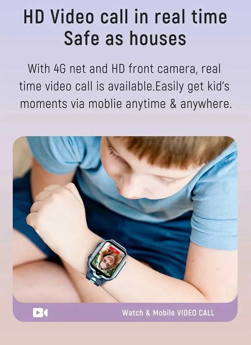 Tavice Kids 4G Smartwatch - Waterproof with GPS Tracker, SIM, Voice & Video Call, Camera, SOS Emergency Call & Educational Games (PINK) - Battery Mate