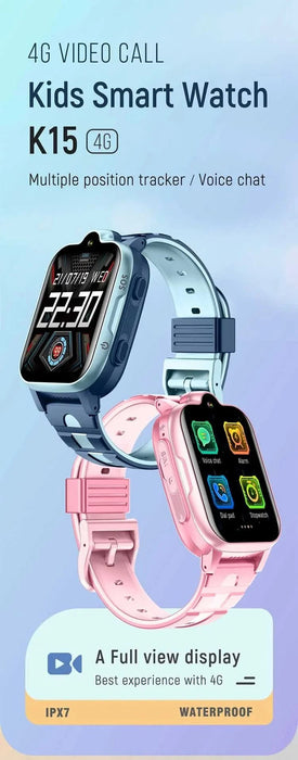 Tavice Kids 4G Smartwatch - Waterproof with GPS Tracker, SIM, Voice & Video Call, Camera, SOS Emergency Call & Educational Games (PINK) - Battery Mate