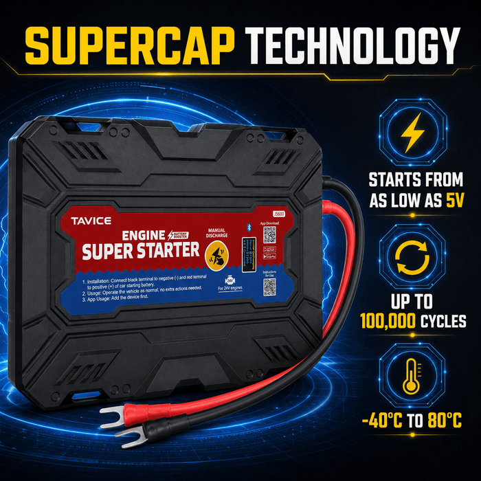 TAVICE LEAGEND JS600 On-Board SuperCap Jump Starter 12V Heavy-Duty Battery Booster Emergency Car Starter - Battery Mate