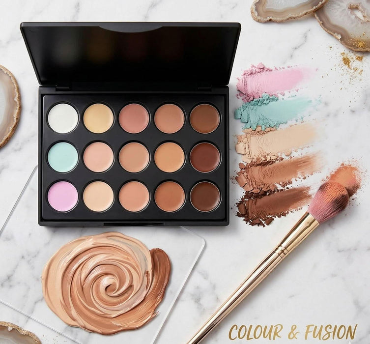 TAVICE NEW 15 - Color Contour Cream Concealer Kit Neutral Makeup Camouflage Palette for Face, Eyes, and Blemishes - Battery Mate