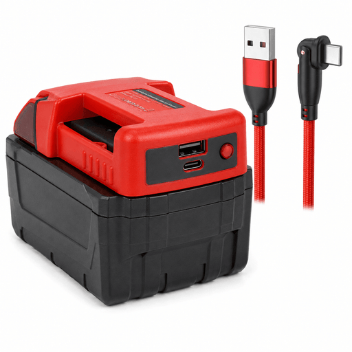 TAVICE Portable USB Type-C Charger Adapter Compatible with Milwaukee M18 18V Battery Power Source - Battery Mate