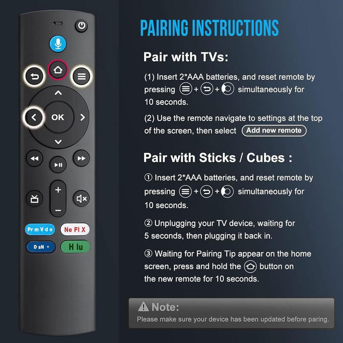 TAVICE Replacement Voice Remote 2 Pack for Amazon Fire TV Stick – Compatible with Alexa Voice Remote (3rd Gen, 2nd Gen, 4K, 4K Max, Lite) - Battery Mate