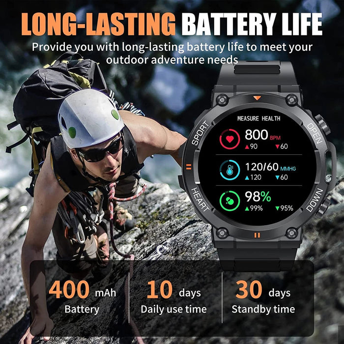 Tavice Sports Smart Watch with Bluetooth Calls, Heart Rate & Health Monitoring, 1.39" Touch Screen | Pedometer, Sleep & Calorie Detection - Battery Mate