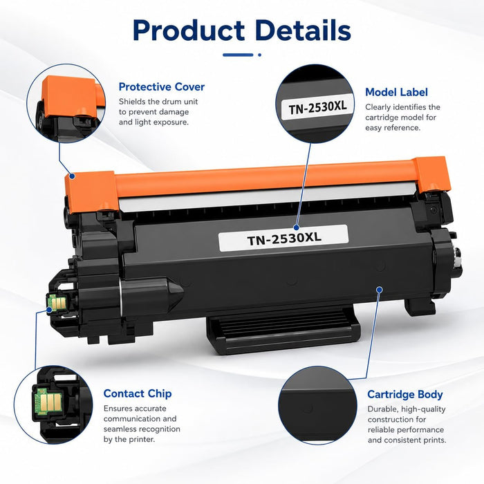 TAVICE TN2530XL Toner Cartridge Compatible with Brother HL-L2400DW/L2445DW/L2460DW/L2464DW - Battery Mate