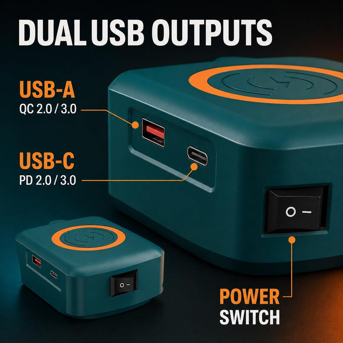 TAVICE Type-C USB Wireless Phone Charger Adapter Compatible with Makita 18V LXT Battery - Battery Mate