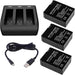 TAVICE Ultra Fast Charging USB Triple Battery Charger Kit with 3 Replacement Batteries for GoPro HERO3 HERO3+ HERO4 Action Pro - Battery Mate