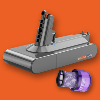 Vacuum Cleaner Battery Compatible with Dyson V10 & SV12 + Filter Combo - Battery Mate