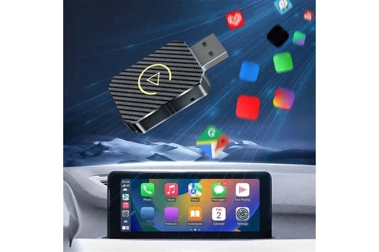 Wireless CarPlay & Android Auto Adapter 2 - in - 1 | Wired to Wireless USB Dongle for iOS & Android - Battery Mate