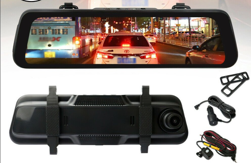 10" 1080P Touch Screen Rear View Mirror Car Dash Cam Reversing Recorder Camera - Battery Mate