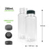 10 Pack | 250ml Clear Bottles Round PET With Black Lids Tamper Evident - Battery Mate