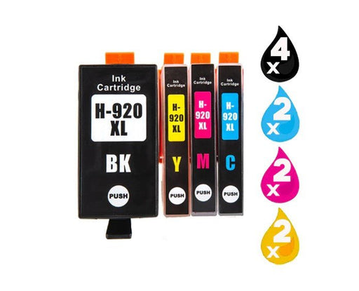 10 Pack HP 920XL Compatible High Yield Inkjet Cartridges CD972AA-CD975AA [4BK,2C,2M,2Y] - Battery Mate