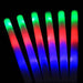 100 Pack | LED Foam Sticks RGB Thunder Wand Glow Sticks Flashing Light Rave Party - Battery Mate