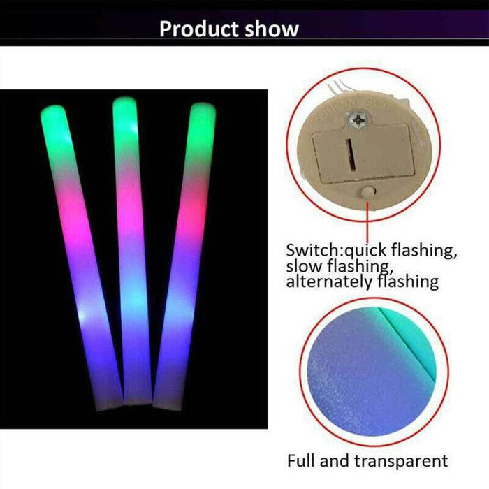 Light Up Foam Sticks Glow Batons Flashing Foam Sticks Led - Temu