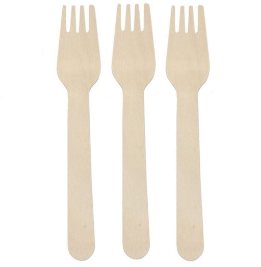 1000 Pack | Disposable Wooden Fork Biodegradable - Battery Mate