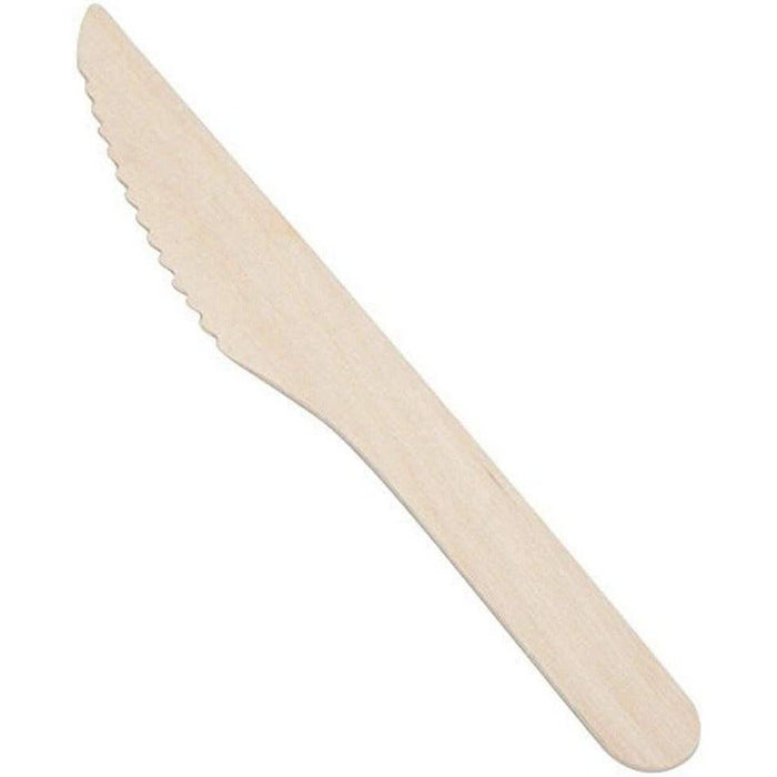 1000 Pack | Disposable Wooden Knife Biodegradable - Battery Mate
