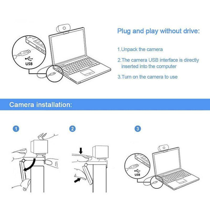 1080P Webcam Full HD USB For PC Desktop Laptop Web Camera with