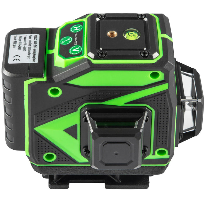 12 Lines Green Laser Level Self Leveling 3x360° Cross Line - Battery Mate