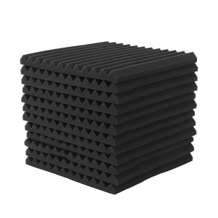 12 Pack | Acoustic Soundproof Foam Sound Absorbing Panels 30×30×5cm - Battery Mate