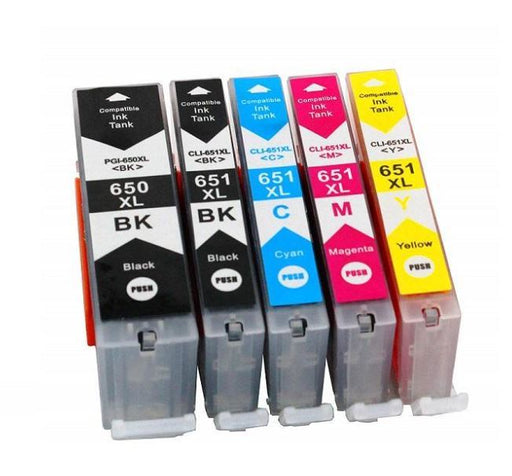 12 Pack Canon PGI-650XL CLI-651XL Compatible High Yield Inkjet Cartridges [4BK,2PBK,2C,2M,2Y] - Battery Mate