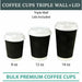 12oz (Medium) 1000pcs Disposable Coffee Cups Bulk Takeaway Paper Triple Wall Take Away - Battery Mate