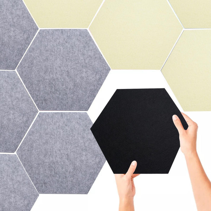 12PCS Hexagon Acoustic Foam Panels Sound Absorbing Wall Proof Noises Tiles I2M9 - Battery Mate