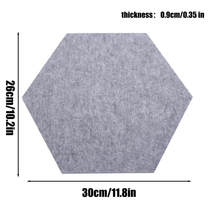 12PCS Hexagon Acoustic Foam Panels Sound Absorbing Wall Proof Noises Tiles I2M9 - Battery Mate