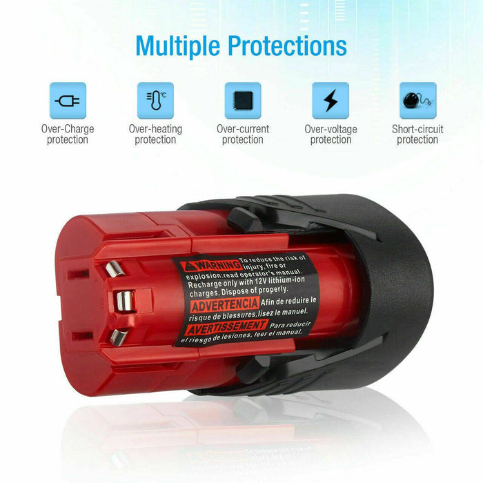 12V 3.5Ah For Milwaukee M12 M12B3 LITHIUM Cordless Battery 48-11-2401 2440 3.5A - Battery Mate