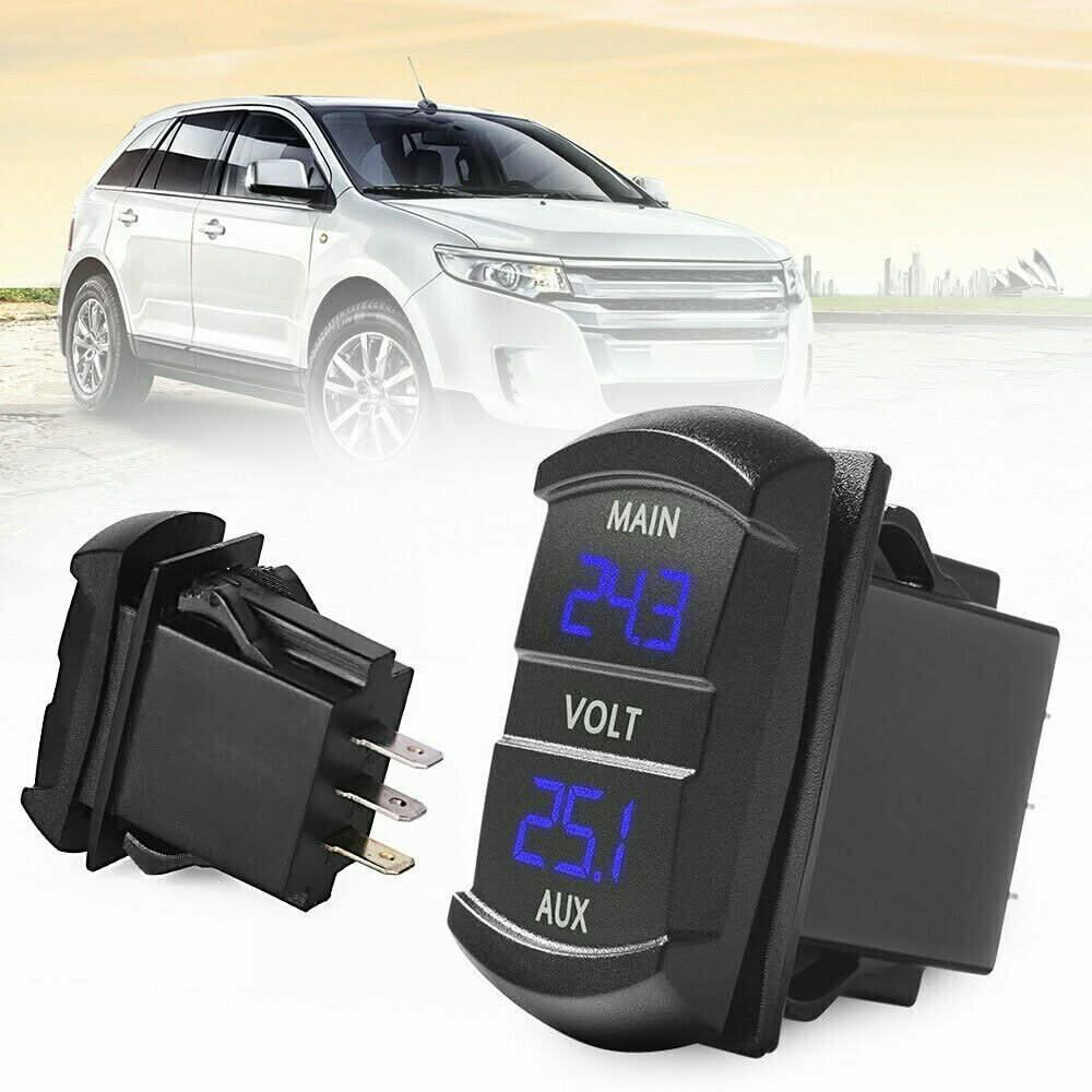 Automotive Voltmeter Gauges 12/24V Digital LED Volt Meter - Red Display ...