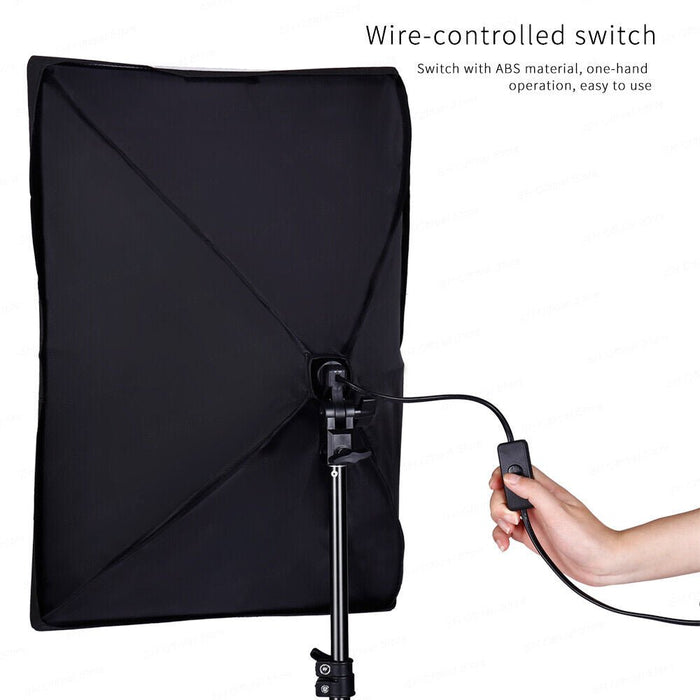 135W Photography Studio Softbox Continuous Lighting Soft Box Light Stand - Battery Mate
