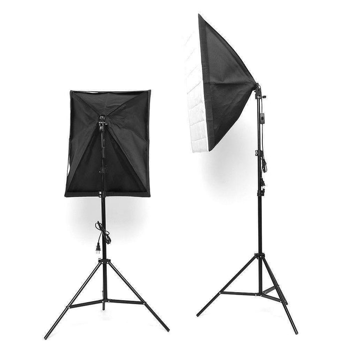 135W Photography Studio Softbox Continuous Lighting Soft Box Light Stand (without Bulbs) - Battery Mate