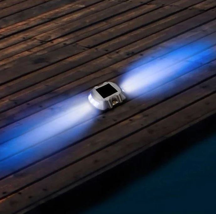[16 Pack] Solar Driveway Lights Blue 16-Pack Solar Powered Deck Light Lamp Outdoor Road - Battery Mate