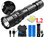 180000LM L2 LED Tactical Flashlight USB Rechargeable Camping Hunting Torch - Battery Mate