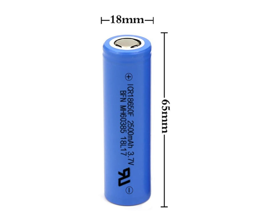 18650 3.7V 1300mAh High Output Li-ion Rechargeable Battery - Battery Mate