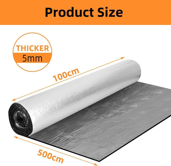 1Mx5M Sound Deadener Roller Car Insulation Mat Heat Shield Noise Adhesive Foam - Battery Mate