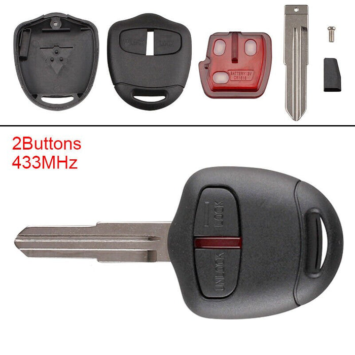 2 Buttons Remote Key Fob with ID46 Chip Fit for MITSUBISHI Triton Pajero 08-12 - Battery Mate