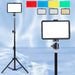 2-Pack Dimmable 5600K USB LED Video Light with Adjustable Tripod Stand - Battery Mate